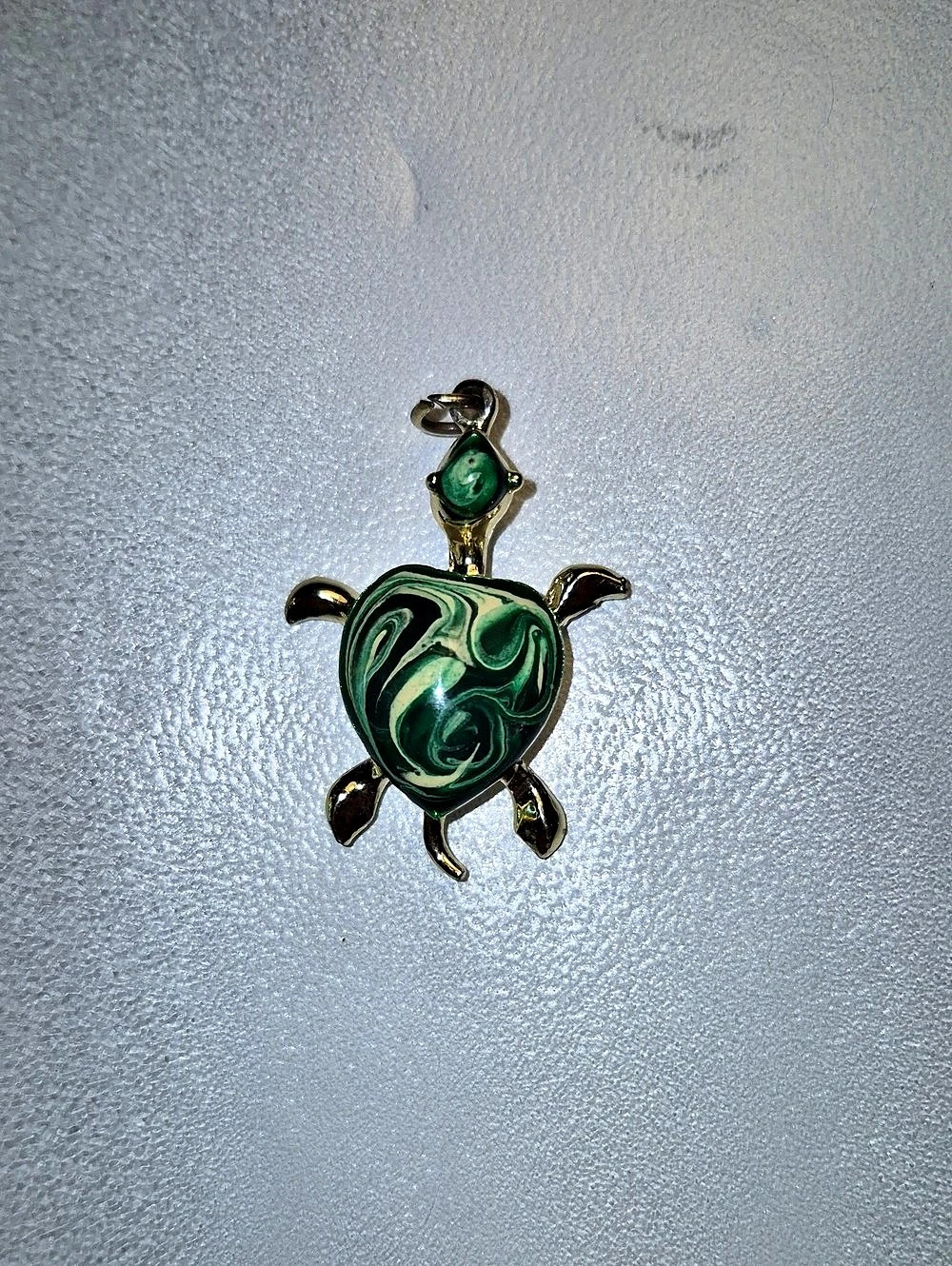 Vintage Green Turtle Pendant Brooch